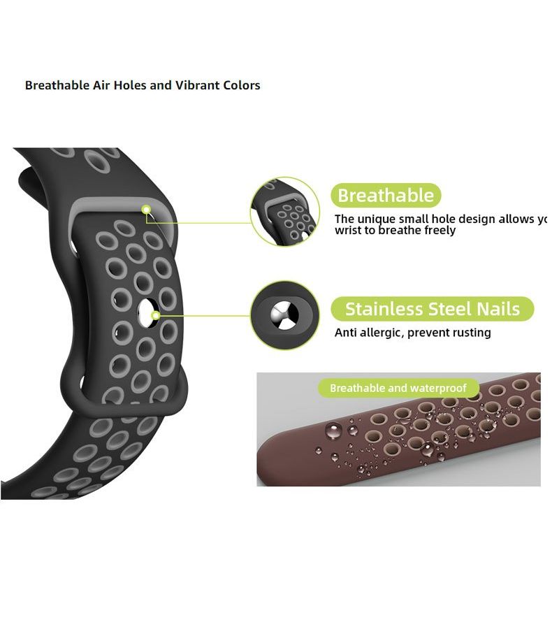 متوافق مع حزام Apple Watch للسلسلة Ultra 2 السلسلة 10 11 49 46 45 44 42 ملم حزام رياضي قابل للتنفس مع مشبك تحرير مريح بديل مختلط الألوان 3 - Image 3