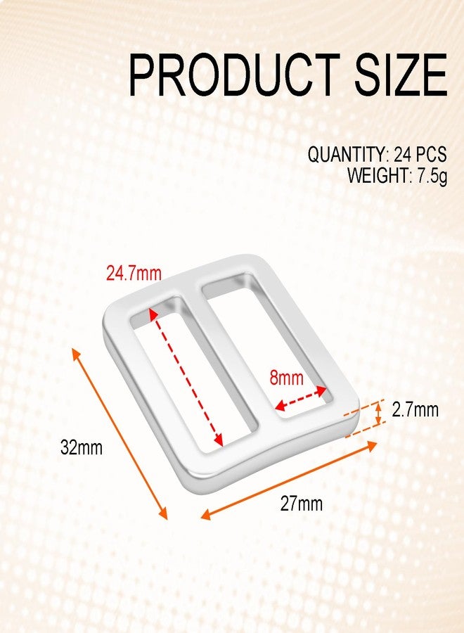 CooBigo 24Pcs 1" Adjustable Buckles Metal Slider Buckles Tri-Glide Slide Strap Adjuster for Shoulder Bag Handbag Dog Collar Backpack Hardware Making - Image 3