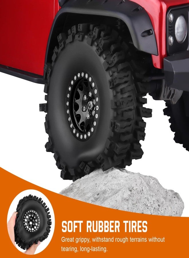 Hobbyfire 120mm 4.72'' Tall 1.9 Mud Slingers Tires Good Grip and 1.9 Beadlock Wheels Aluminum 1.9 Beadlocks for FCX10 TRX4 Axial SCX10 II UTB18 Capra Redcat Gen8 Gen7 VS4-10 1/10 RC Crawler Car (Color C) - Image 4