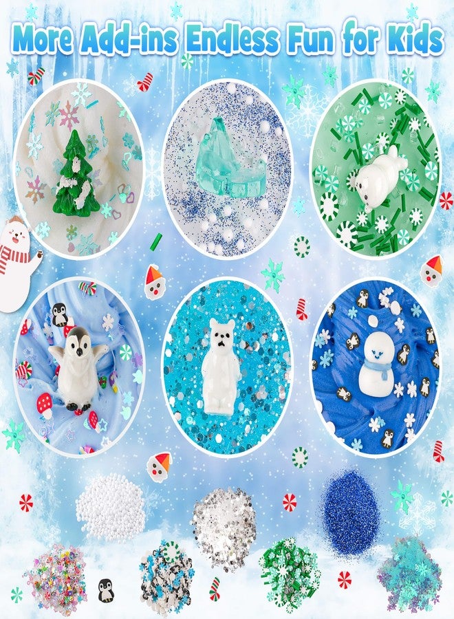LAWOHO 6 Packs Snow Slime Kit - Butter, Clear, Water, Cloud Slimes, Fluffy Slime Making Kit for Kids with Cute Charms & Add-ins, Blue Kids Slimes Kits for Girls & Boys Birthday Christmas Easter Gifts - Image 3