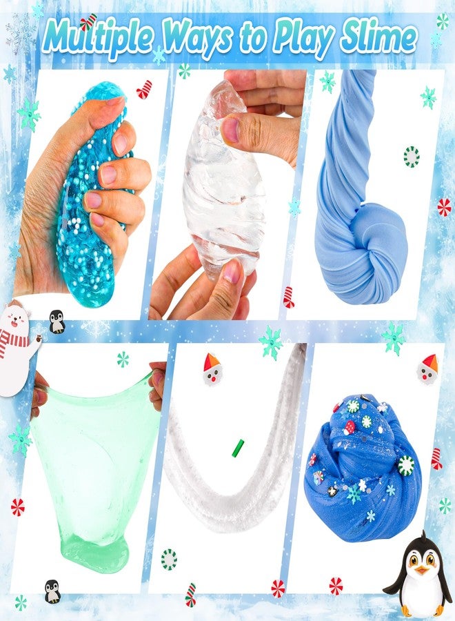 LAWOHO 6 Packs Snow Slime Kit - Butter, Clear, Water, Cloud Slimes, Fluffy Slime Making Kit for Kids with Cute Charms & Add-ins, Blue Kids Slimes Kits for Girls & Boys Birthday Christmas Easter Gifts - Image 4