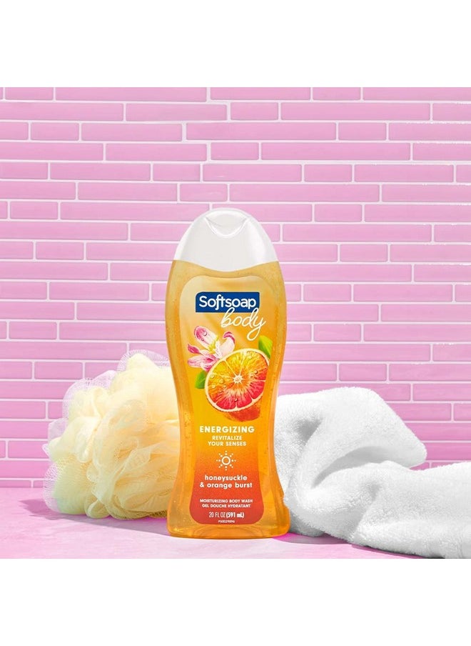 Softsoap - Body Wash, Honeysuckle & Orange Burst Body Wash, 20 Ounce, 4 Pack - Image 1