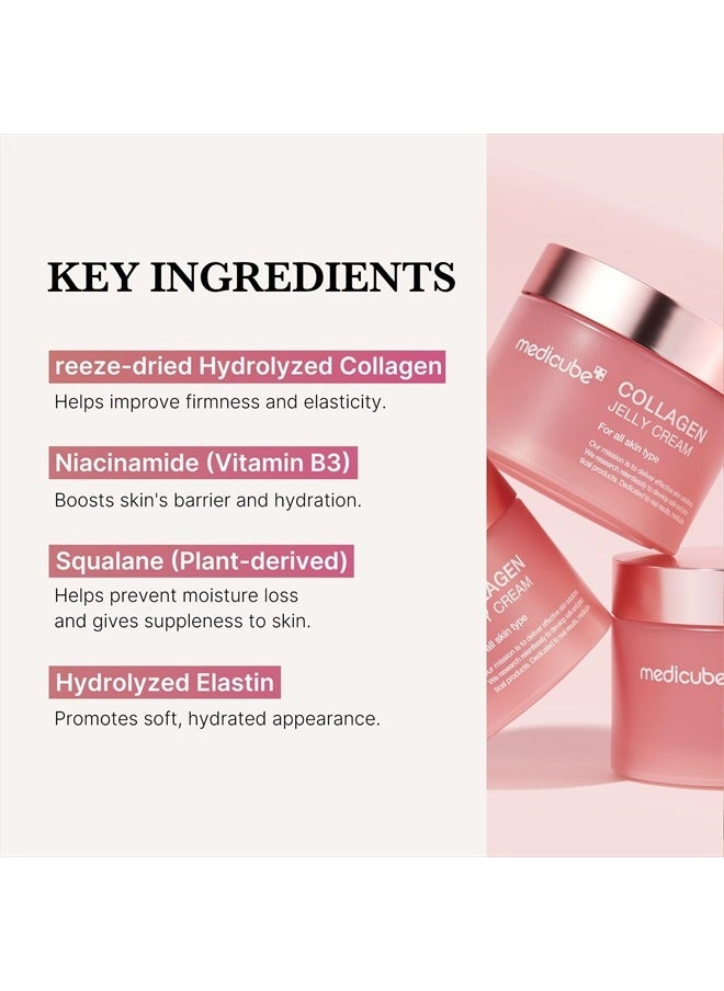 Medicube Collagen Jelly Cream- Niacinamide & Freeze-Dried Hydrolyzed Collagen - Boosts skin's barrier hydration and gives 24h Glow & Lifted Look - No artificial color, Korean skincare (3.71 fl.oz.)  - Image 5