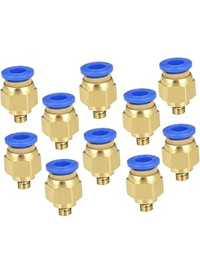 Pc4 M6 Pneumatic Quick Connect Fittings 10pcs Metal Push To Connect Air Hose Adapters - Image 1