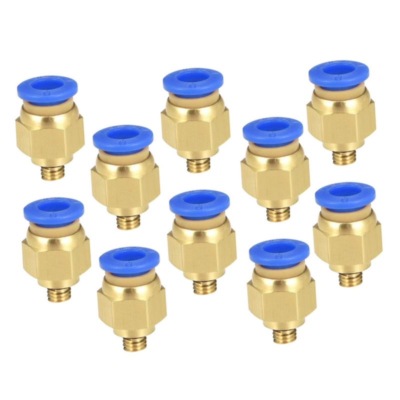 Pc4 M6 Pneumatic Quick Connect Fittings 10pcs Metal Push To Connect Air Hose Adapters - Image 2