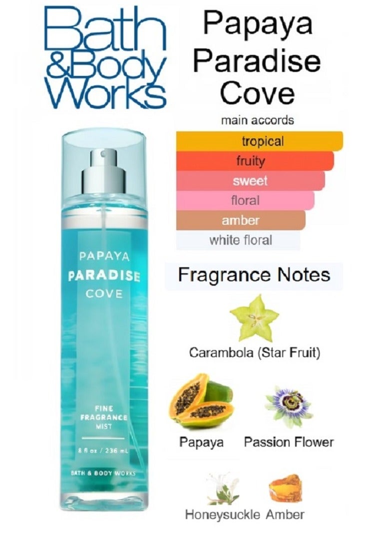 باث آند بودي وركس مجموعة بابايا بارادايس كوف (رذاذ عطري 236 مل + كريم للجسم 226 جرام) - Image 2