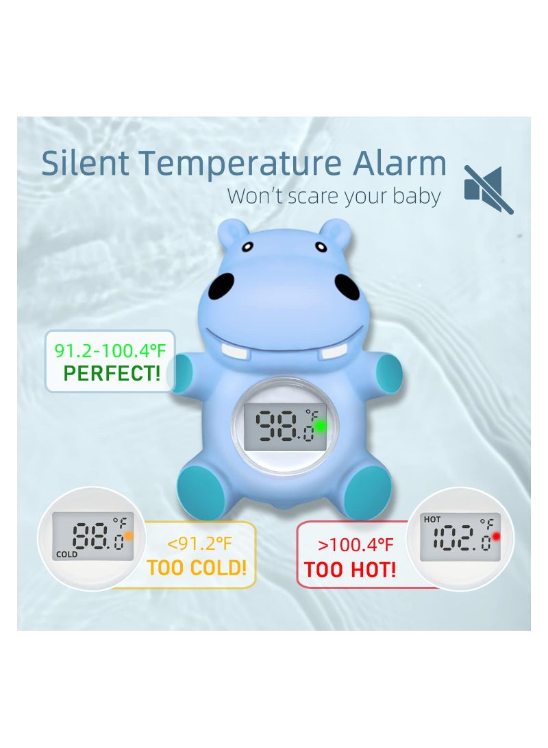 SOLARAE Baby Bath Tub Thermometer for Newborn, Bathtub Water Temperature Thermometer for Toddler, Baby Water Thermometer, Safety Floating Bathing Tub Toy Newborn Bath Essentials, Gift for Mom Kid (Hippo) - Image 4