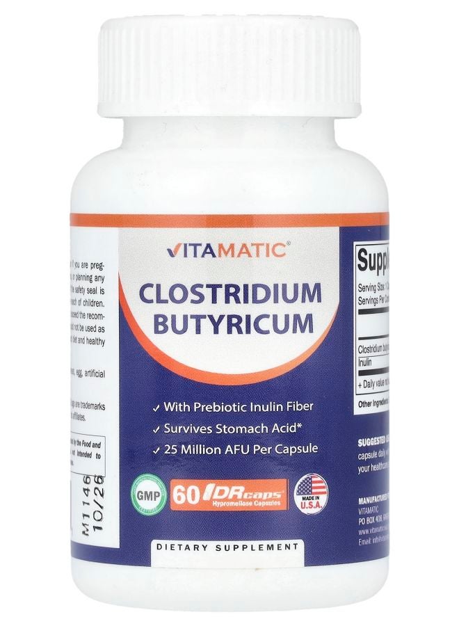 Vitamatic Clostridium Butyricum 25 Million AFU 60 DRcaps