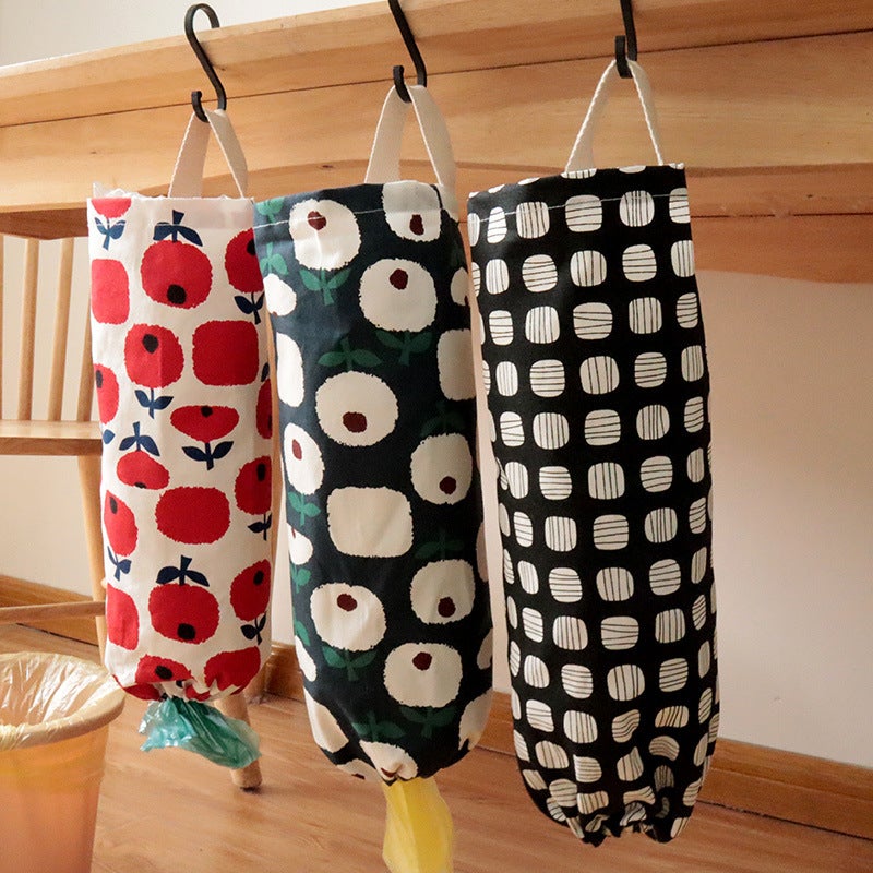 Kitchen Garbage Bag Storage Bag Wall Hanging Sundries Storage Bag Fabric Material Plastic Bag Collection Bag - Image 3
