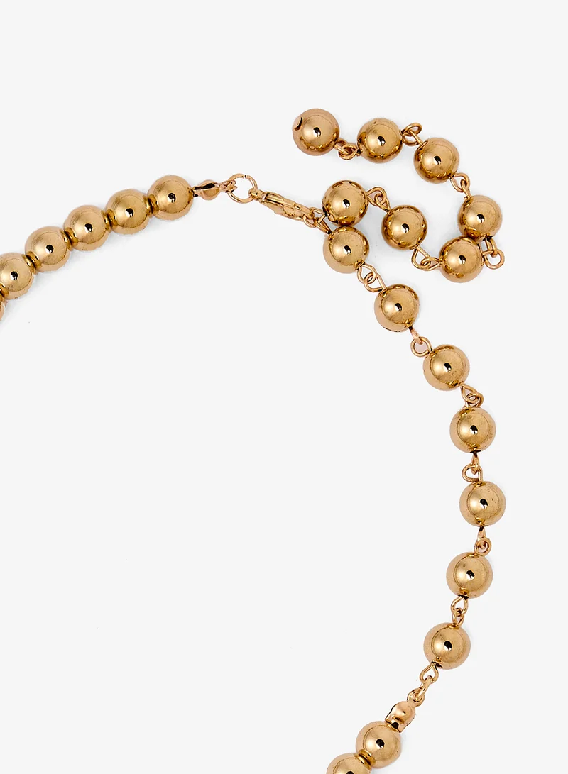 ايلا Metallic Evil Eye Layered Statement Necklace