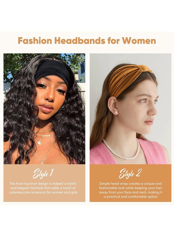 Yeshan Wide Headbands for Women Non Slip Turban Headband, Boho Elastic Headband Sweat Bands Yoga Hair Bands for Women's Hair，Pack of 8  - Image 5