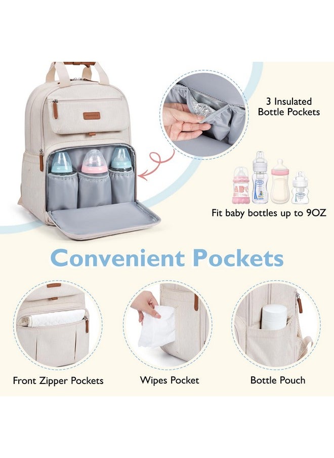 MOMMORE - Diaper Bag Backpack, Large Diaper Bag Expandable For 2 Kids/Twins, Durable Baby Bag With Changing Pad, Water Resistant Travel Diaper Backpack For Mom Dad - Image 1