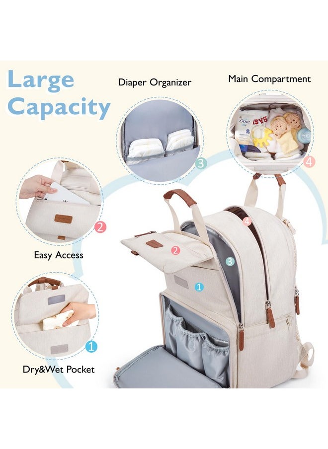 MOMMORE - Diaper Bag Backpack, Large Diaper Bag Expandable For 2 Kids/Twins, Durable Baby Bag With Changing Pad, Water Resistant Travel Diaper Backpack For Mom Dad - Image 1