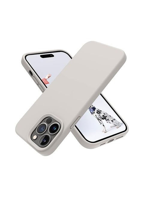 Premium Liquid Silicone Case for iPhone 12 and iPhone 12 Pro Slim Fit, Soft Touch with Microfiber Lining & Enhanced Camera Protection - Durable & Anti-Fingerprint | Stone