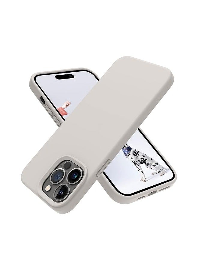 ACLIX Silicone Case Compatible with iPhone 12\12 Pro , Slim Liquid Silicone  Layer Soft Gel Rubber Shockproof, Protective Phone Case Cover with TPU Lining (Stone) - Image 1
