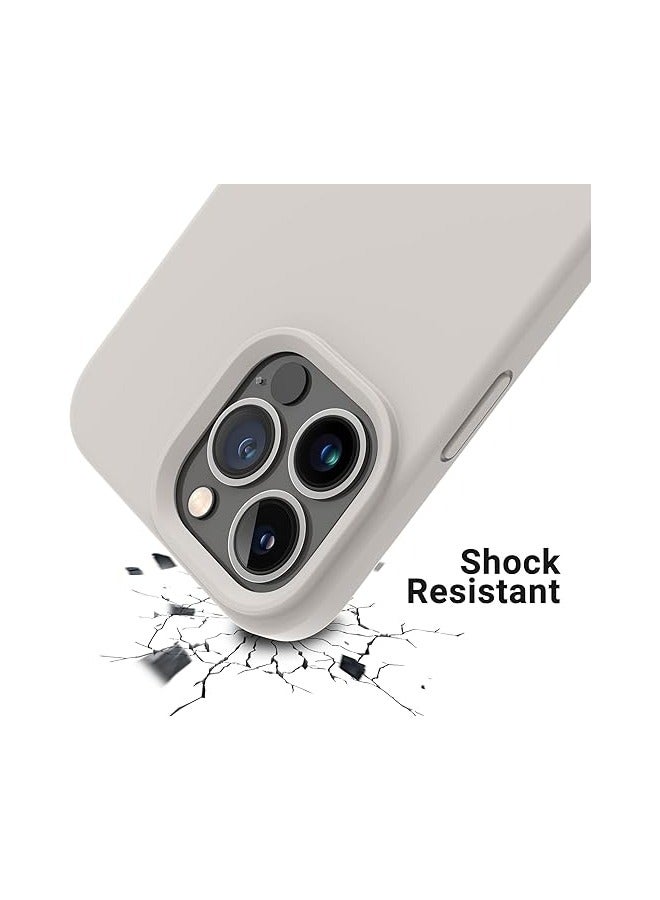 ACLIX Silicone Case Compatible with iPhone 12\12 Pro , Slim Liquid Silicone  Layer Soft Gel Rubber Shockproof, Protective Phone Case Cover with TPU Lining (Stone) - Image 3