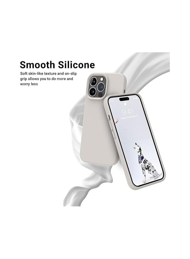 ACLIX Silicone Case Compatible with iPhone 12\12 Pro , Slim Liquid Silicone  Layer Soft Gel Rubber Shockproof, Protective Phone Case Cover with TPU Lining (Stone) - Image 5