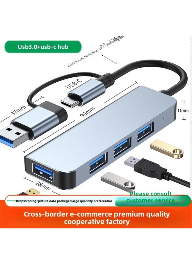 Generic - Type-c Splitter 5-in-one Usb One-to-four Hub3.0 Laptop Multi-interface Hub-Number Of Interfaces:(eight Ports) Usb3.0+2.0*3+sd+tf+audio+usb-c Data Latest Version - Image 1