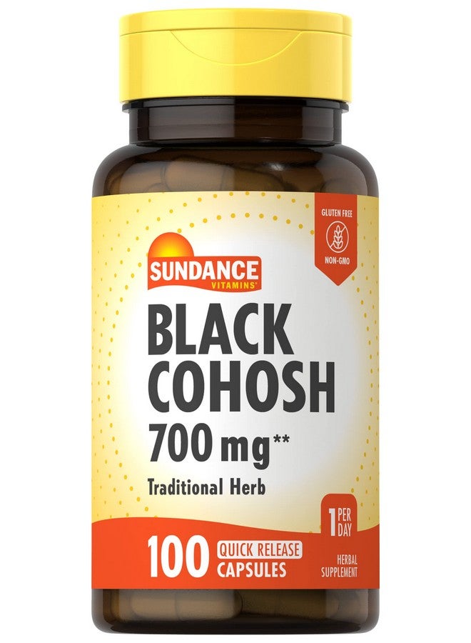 Sundance Black Cohosh 700mg | 100 Quick Release Capsules | Traditional Herb | Non-GMO and Gluten Free Supplement - Image 1