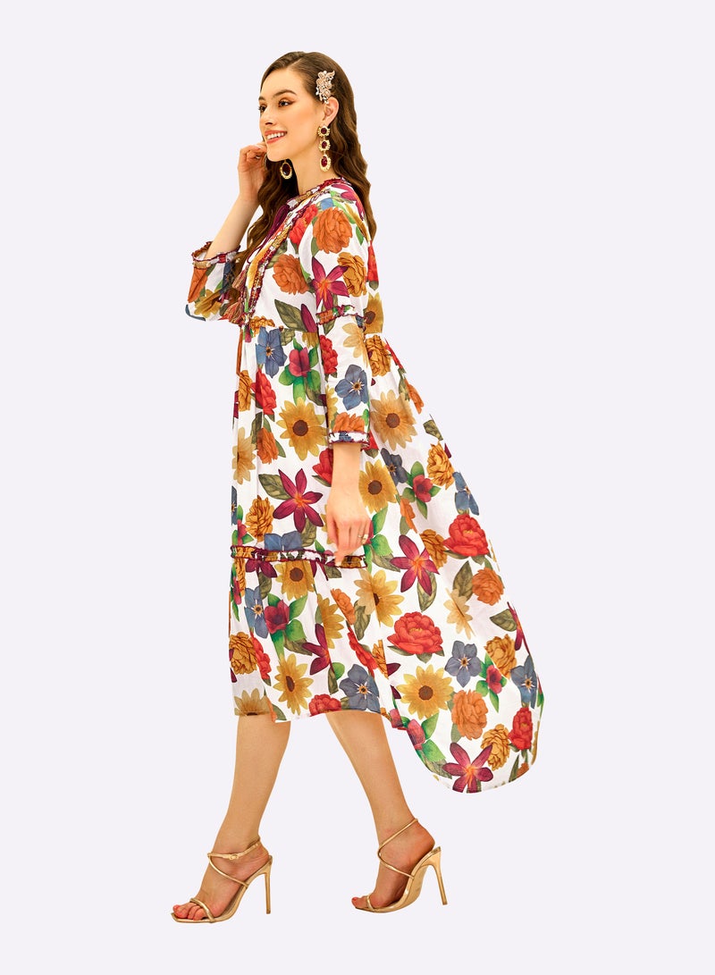 Sara Arabia Floral Mix Jalabiya - Image 3