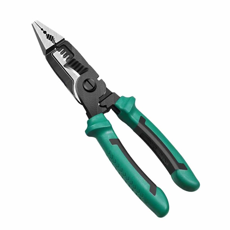 UpToDateTools Multifunction 6 in 1 Electric Pliers Long Nose Electrician Wire Stripping Cutter Clamp Hardware Cable Repairing Hand Tool - Image 1