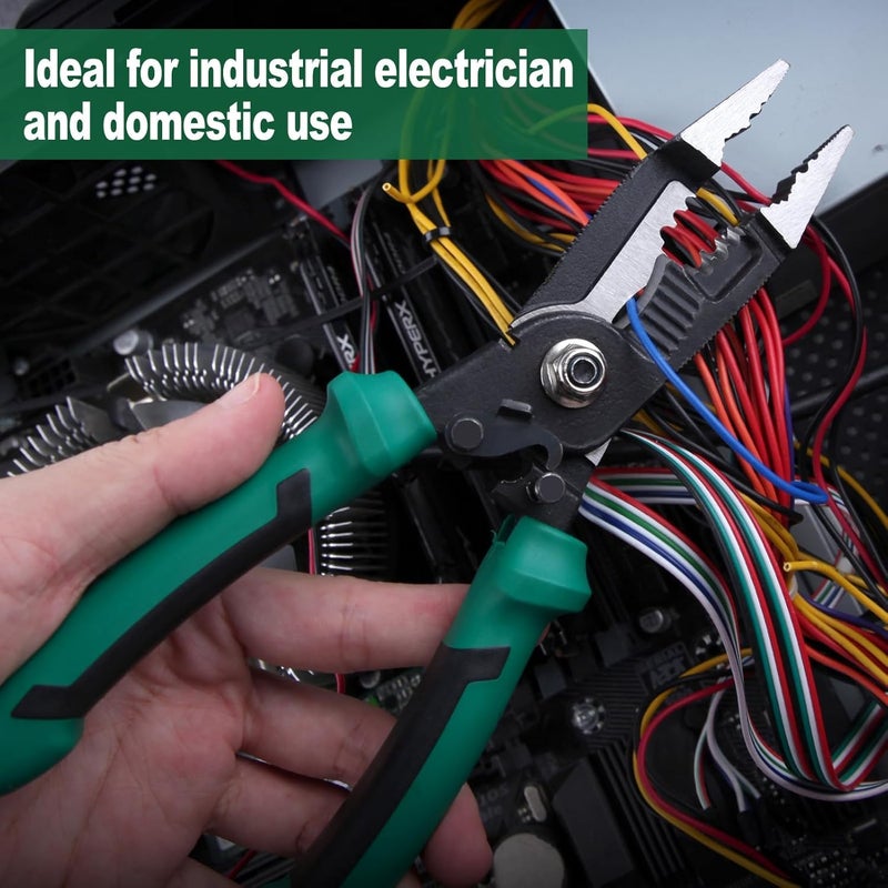 UpToDateTools Multifunction 6 in 1 Electric Pliers Long Nose Electrician Wire Stripping Cutter Clamp Hardware Cable Repairing Hand Tool - Image 5