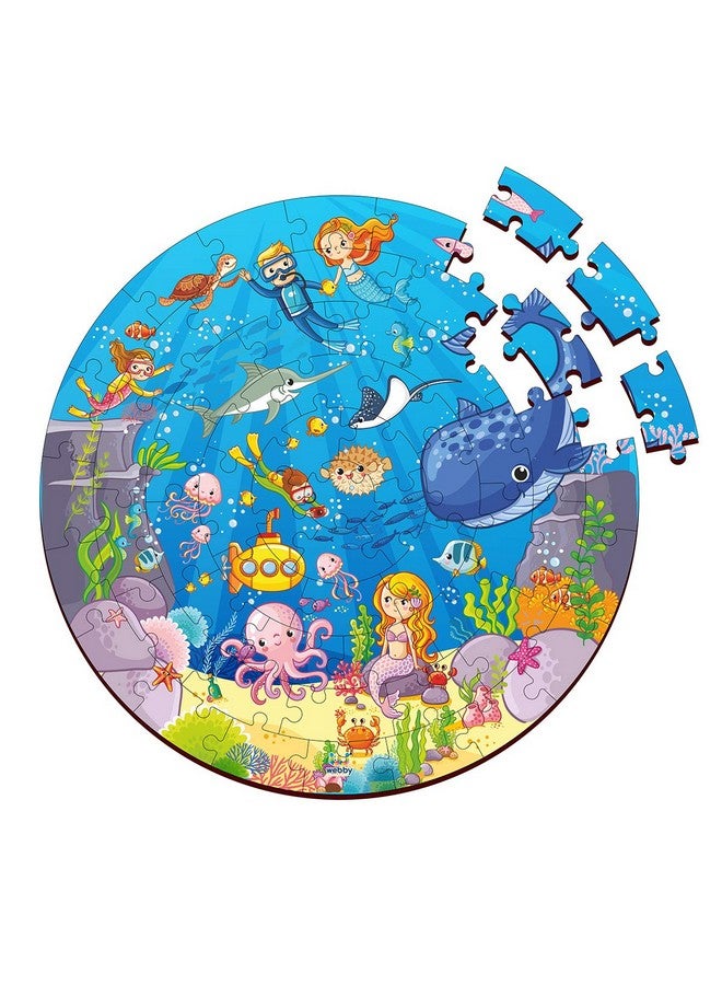 Webby Wooden Ocean Jigsaw Puzzle, 60 Pcs, Multicolor - Image 1