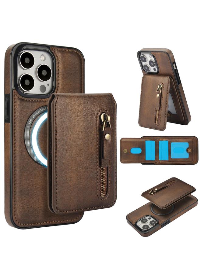 Zaboon Case For iPhone 11 Pro Zipper Wallet Split MagSafe Leather Back Phone Case - Image 1