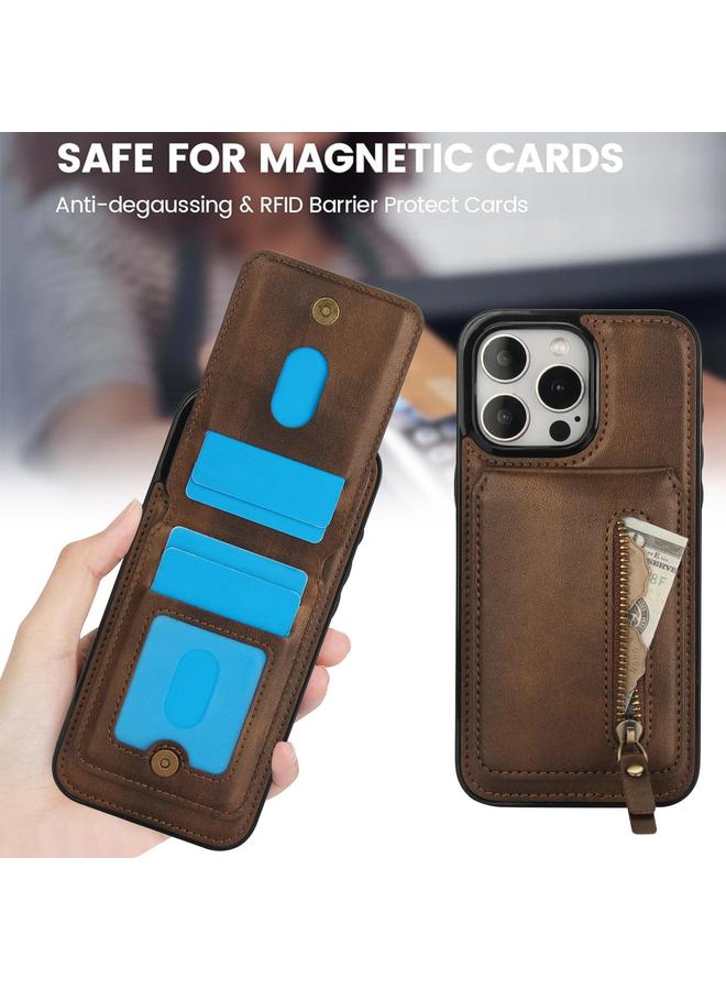 Zaboon Case For iPhone 11 Pro Zipper Wallet Split MagSafe Leather Back Phone Case - Image 5