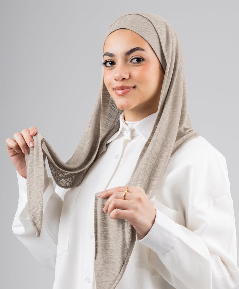 طرحة الكويت من ليكرا الفاخرة - بيج ملكي