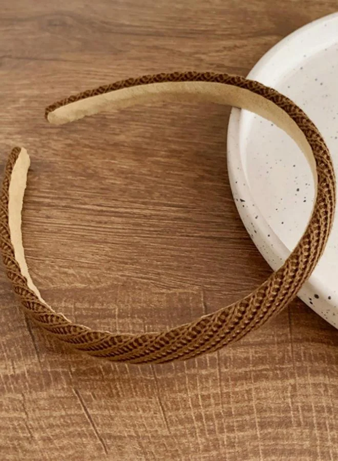 Take Two Brown Textured Headband