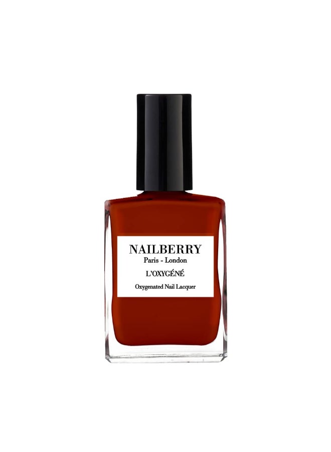 Nailberry LOxygn Oxygenated Nail Lacquer Harmony Rusty RedBrown Opaque Nail Polish UV Protected LongWear Nail Polish 12Free Vegan Certified Halal Cruelty Gluten Free 15 ml - Image 2