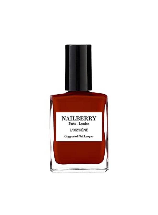 Nailberry LOxygn Oxygenated Nail Lacquer Harmony Rusty RedBrown Opaque Nail Polish UV Protected LongWear Nail Polish 12Free Vegan Certified Halal Cruelty Gluten Free 15 ml - Image 1