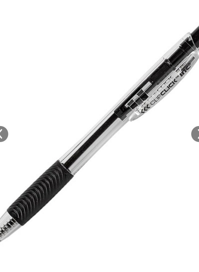 NICI Clip Click Retractable Ball Point Pens, 1.0 mm Black Ink, Set of 8 - Image 2