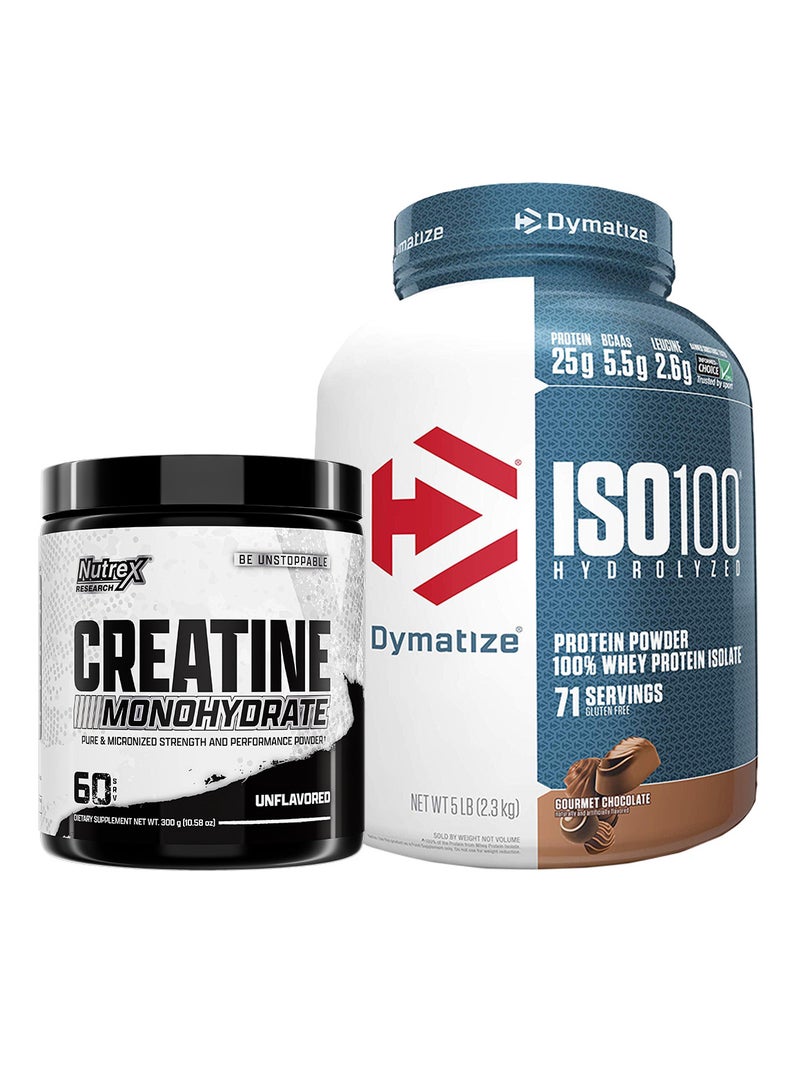 Dymatize Iso 100 [5 Lbs] + Nutrex Creatine [300 Grams] - Image 1