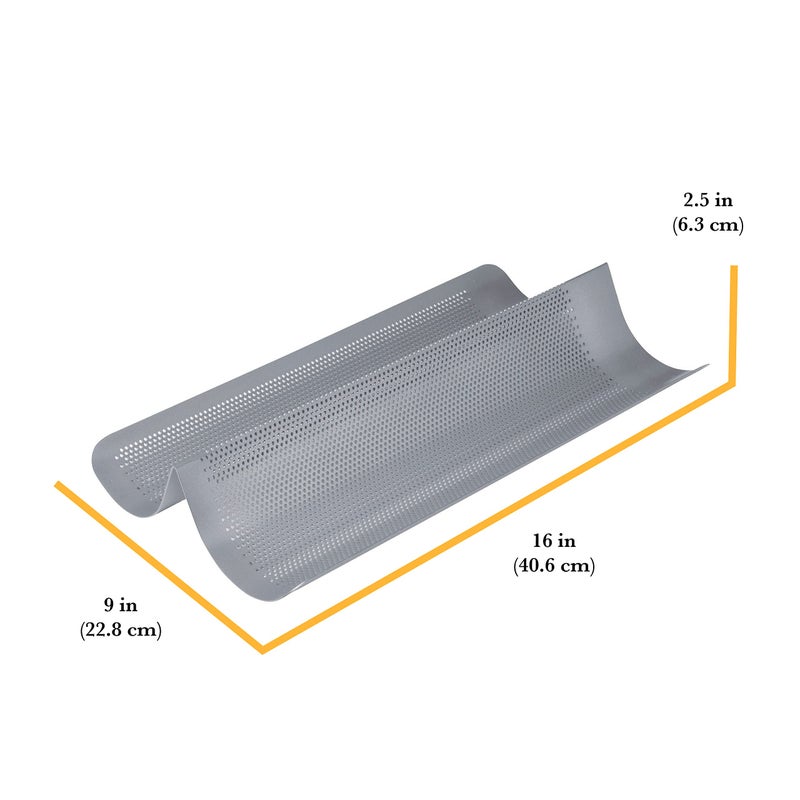 Chicago Metallic Commercial II Non-Stick Perforated French Bread Pan, Perfect for creating a crisp, golden-brown crust, - Image 2