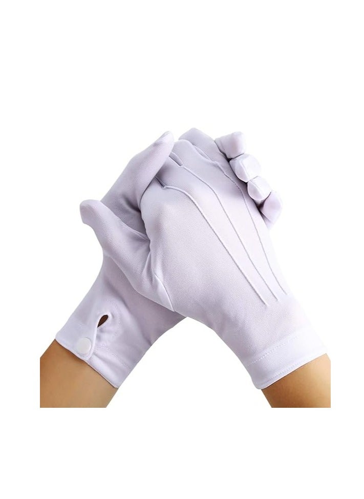 Oasisgalore 6 Pairs White Cotton Gloves for Formal Tuxedo Jewelry Inspection  - Image 1