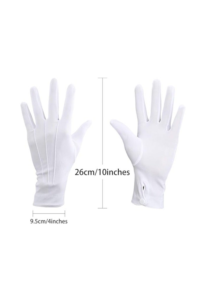 Oasisgalore 6 Pairs White Cotton Gloves for Formal Tuxedo Jewelry Inspection  - Image 2