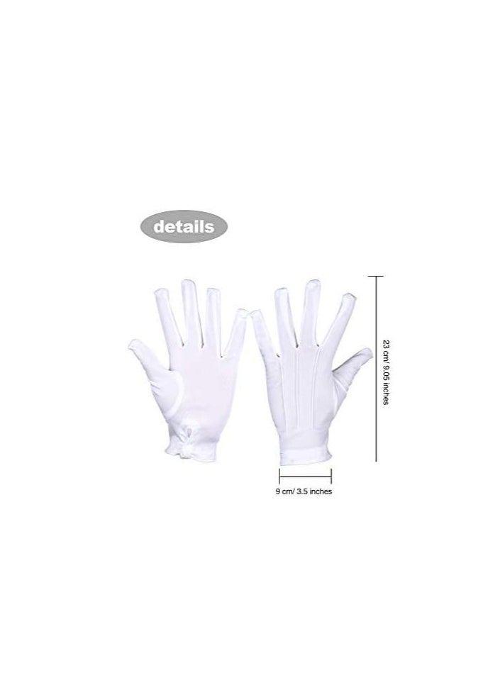 Oasisgalore 6 Pairs White Cotton Gloves for Formal Tuxedo Jewelry Inspection  - Image 5