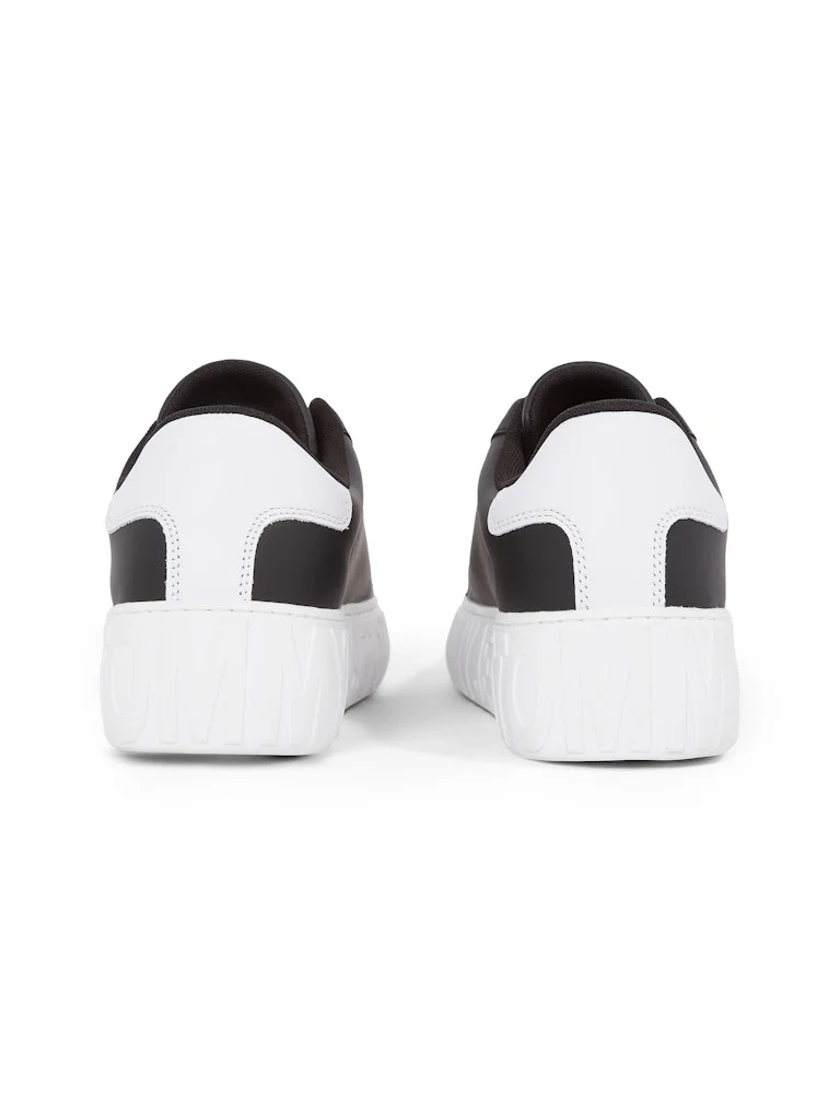 TOMMY HILFIGER Men's Logo Trainers - Leather, Black