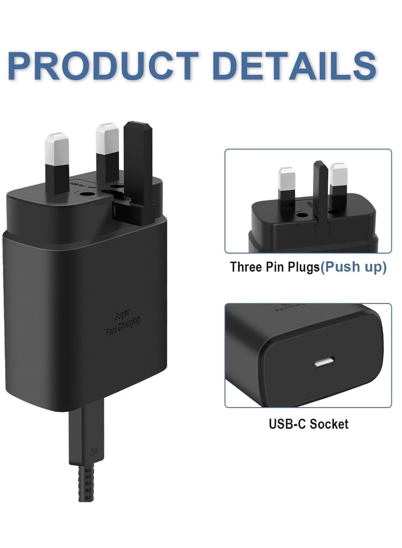 45W Super Fast USB-C Charger for Samsung Galaxy S24/S23 Series u0026 Google Pixel 9 – Includes 6.6ft 5A Type-C Cable - Image 3