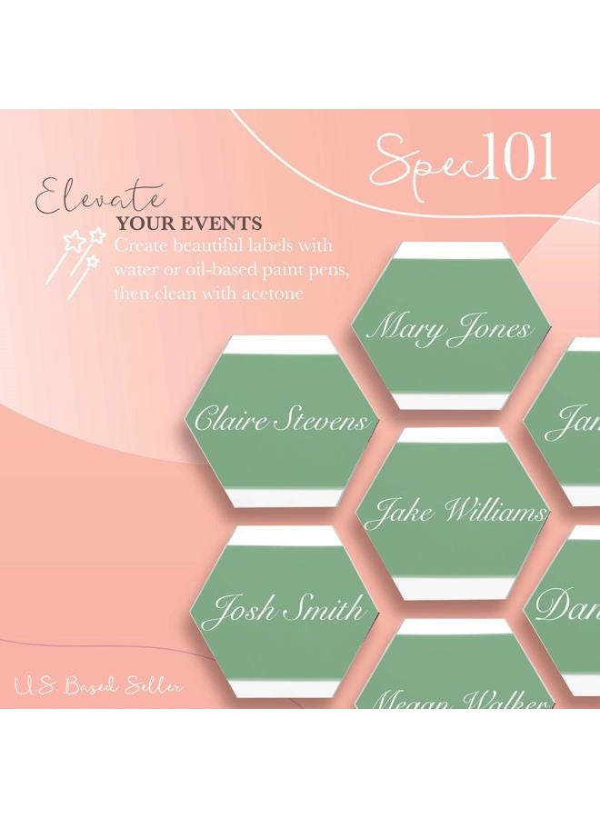 Spec101 Acrylic Place Cards - 2 x 3.5 Inch Hexagon Acrylic Blanks for Acrylic Signs and Table Place Cards, 20Pc - Image 4