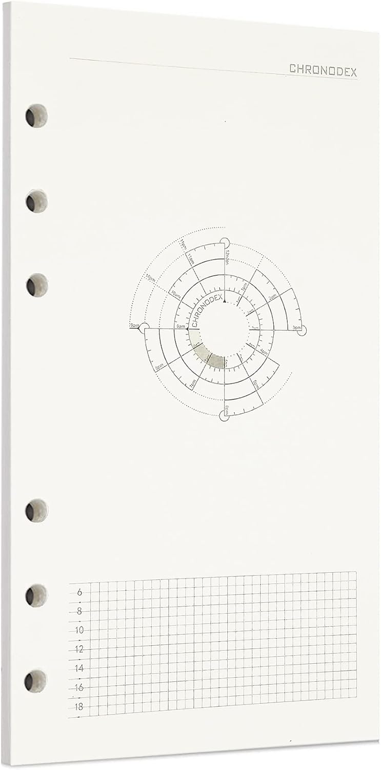 Zelten 1 Pack A6 45 Sheets/90 Pages Time Chart Loose Leaf Punched Paper Refills Paper for 6 Hole Binder Personal Organizer Diary Notebook Refillable Planner - Image 1