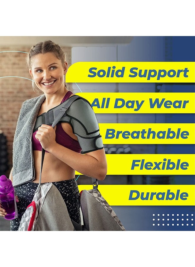 Polish'D Shoulder Brace, Shoulder Support and Compression Sleeve for Torn Rotator Cuff, Dislocated Shoulder, Pain Relief, Adjustable Fits Shoulder Brace Immobilizer Strap with Ice Pack Pocket  - Image 4
