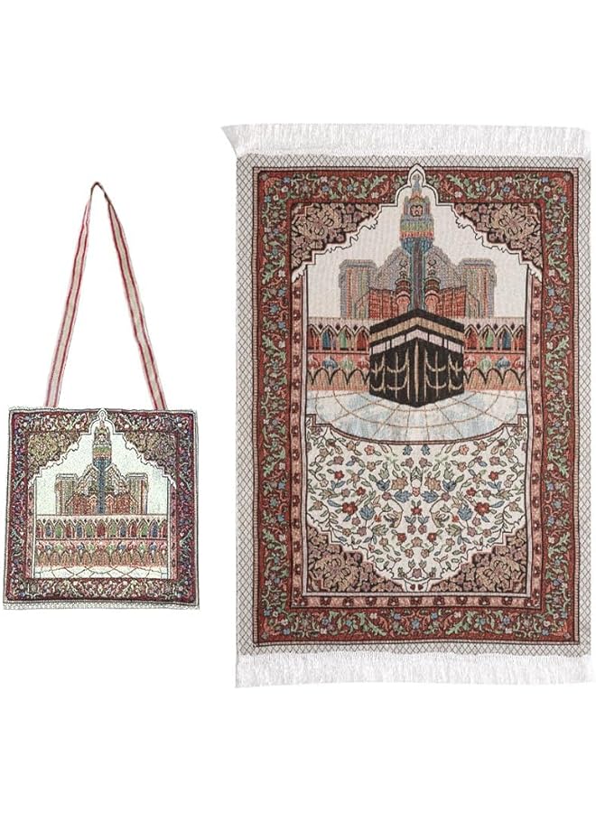 erorex Prayer Mat Embossed Prayer Rug Elegant Design Large Thin Lightweight Polyester Prayer Mat Islamic Anti Slip Prayer Rug With Exquisite Bags For Ramadan Islamic Muslim Prayer Great Gift For Family  - Image 1