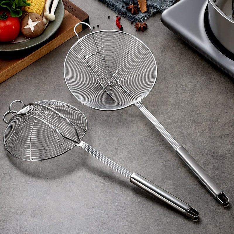 Top Chef Top Chef Deep Fry Strainer Skimmer Ladle Colander for Cooking Frying Brothing Blanching Stainless Steel 54 Premium 1 Pack - Image 1