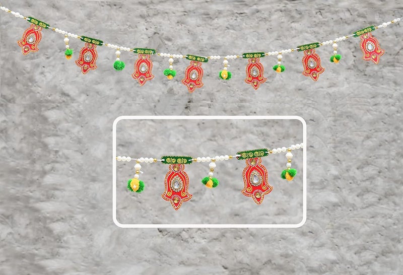 Natali Traders Decorated Bandhanwar Door Hanging-Rajasthani Bandrwal for Main Gate-Diwali Decoration-Home-Office Decor-Pooja- 3 Feet/92 cm Toran - Image 1