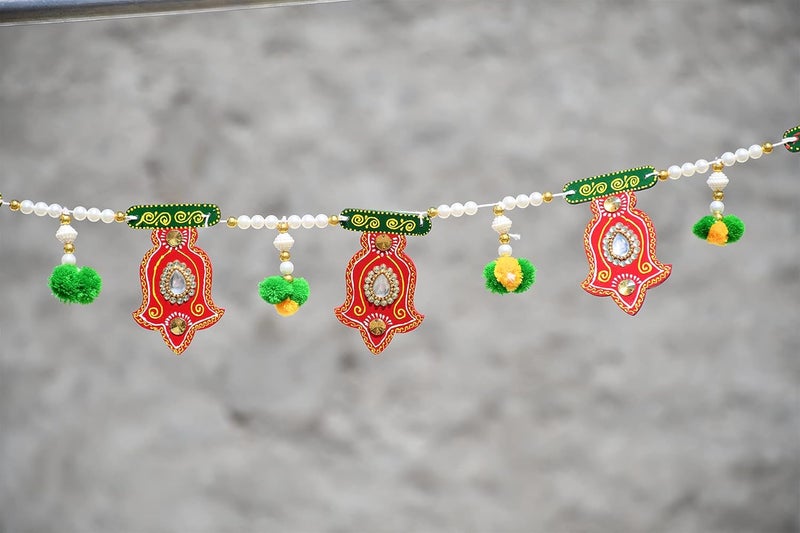 Natali Traders Decorated Bandhanwar Door Hanging-Rajasthani Bandrwal for Main Gate-Diwali Decoration-Home-Office Decor-Pooja- 3 Feet/92 cm Toran - Image 2