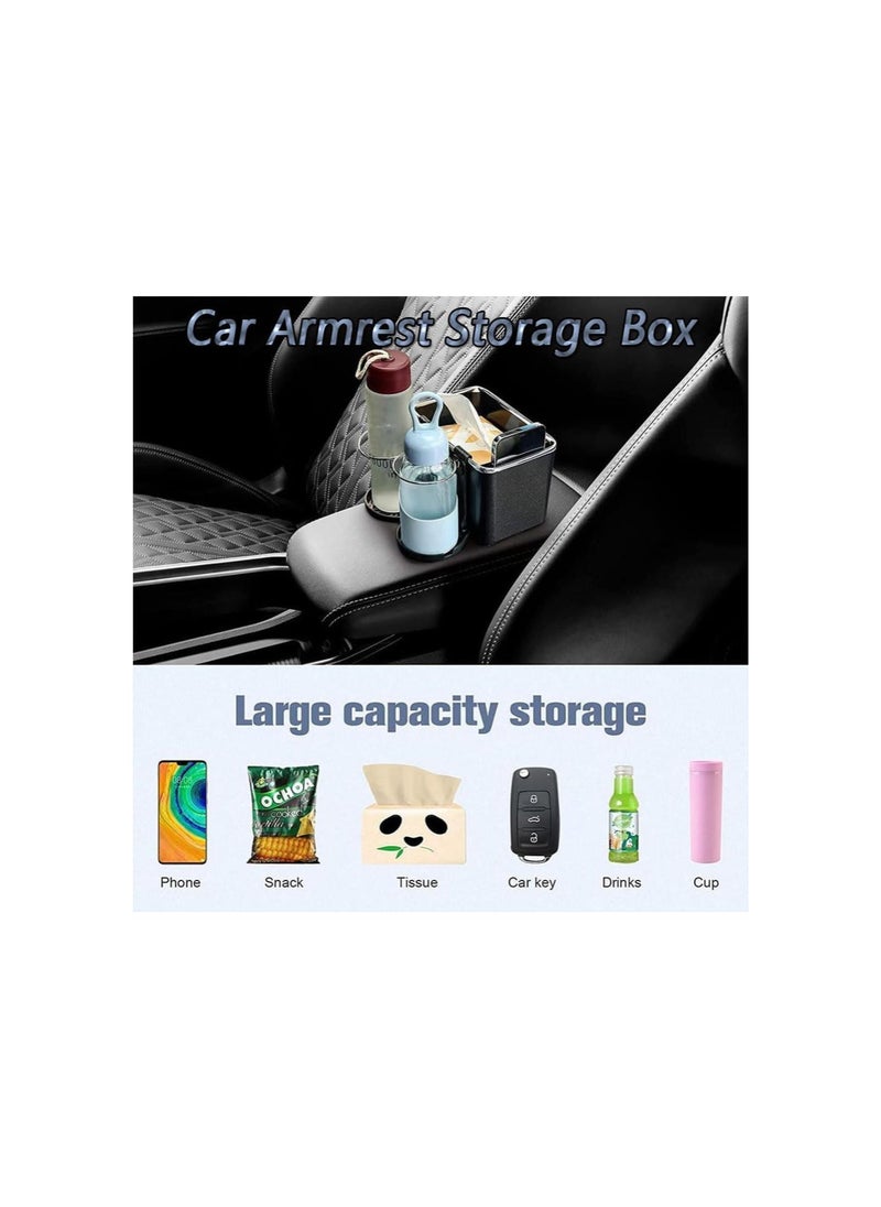 Generic - Armrest Storage Box for Your Car, Car Armrest Storage Box, Car Arm Rest Storage Box, Armrest Storage Box for Car, Car Armrest Storage Box with 2 Cup Holders, Armrest Storage Box (Beige-2) - Image 1