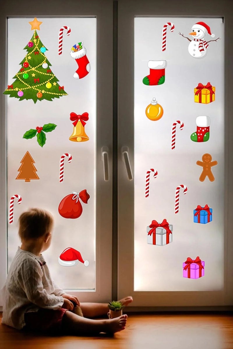 Kt Grup New Year Merry Christmas Special Cut Glass Wall Door Sticker Sets - Christmas Set - Image 1